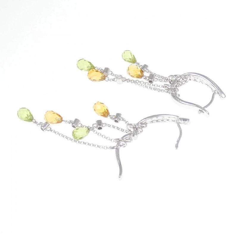 K18WG Đá màu Bông tai - Hàng hiệu Chính hãng 868961