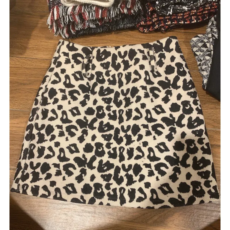 Chân váy ngắn công sở họa tiết da báo dáng chữ A - Phong cách Hàn Quốc 781344