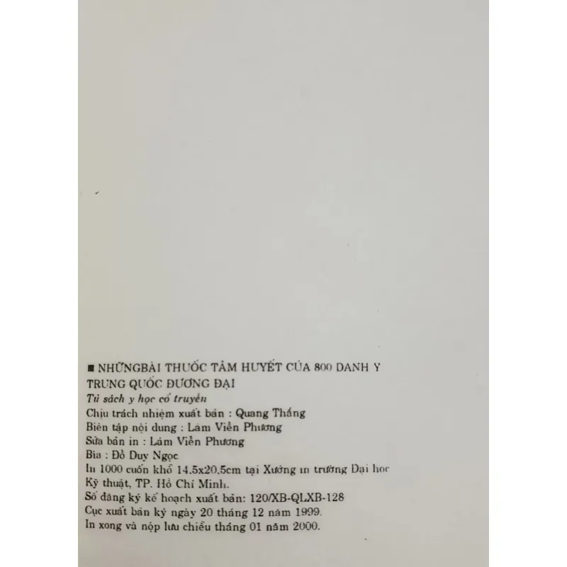 Những bài thuốc tâm huyết của 800 Danh y Trung Quốc đương đại 777834