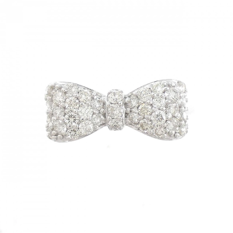 Nhẫn kim cương hình ruy băng K18WG - Hàng hiệu Authentic 850654