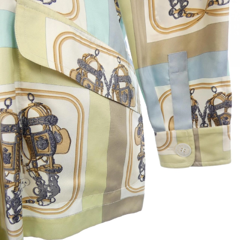 【Vintage】HERMES BRIDES DE GALA Twill Reine. Áo sơ mi 627685