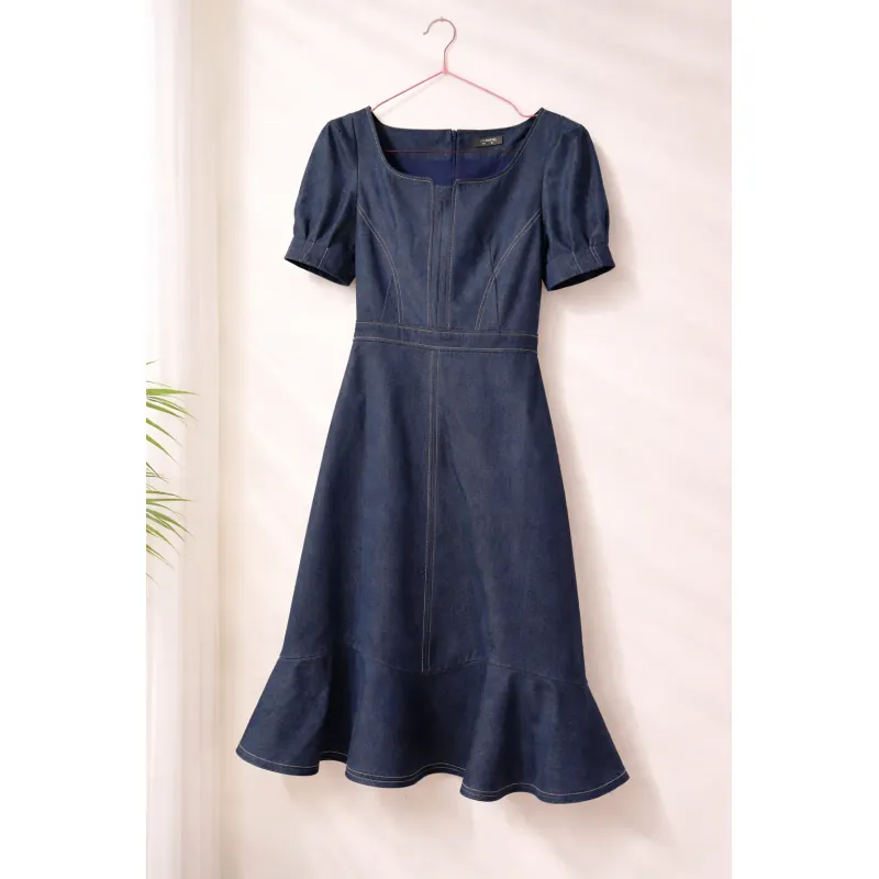 ĐẦM DENIM CỔ VUÔNG 1011519