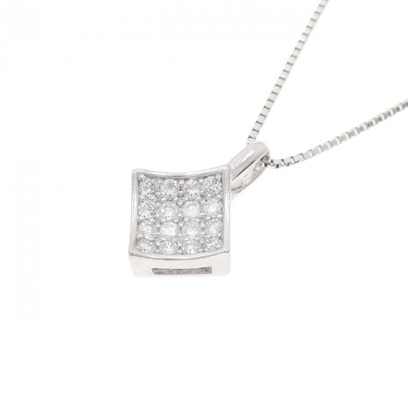 K18WG Pave Diamond Necklace 0.30CT - Hàng hiệu Authentic 860164