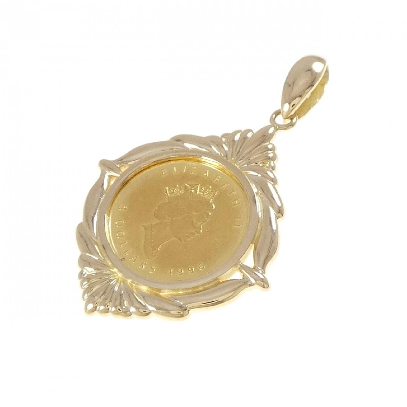 K18YG(枠) Đồng xu mặt dây chuyền - Hàng hiệu Authentic 863621