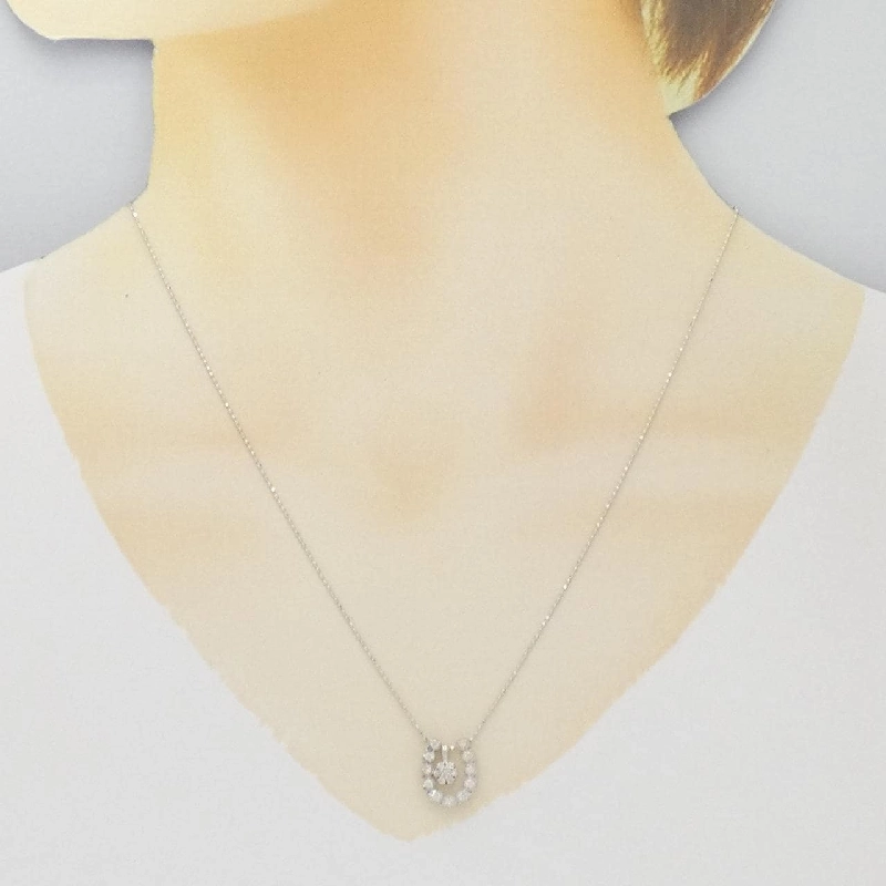 K18WG 2WAY Dây chuyền kim cương 0.17CT - Hàng hiệu Chính hãng 860939