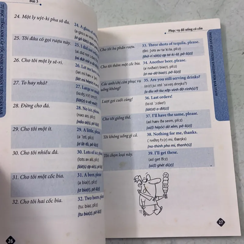 Tự học tiếng Anh cấp tốc dành cho nhân viên Quán Bar 984292