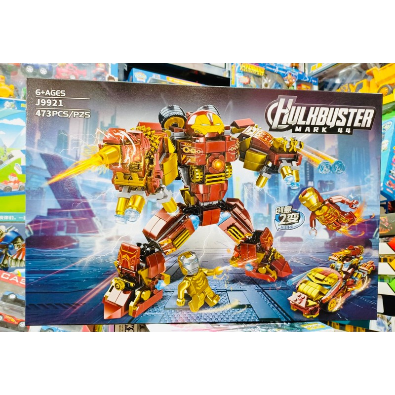 Đồ chơi lắp ráp 2in1 xe ô tô và robot siêu anh hùng Iron man Hulkbuster J9921 166522