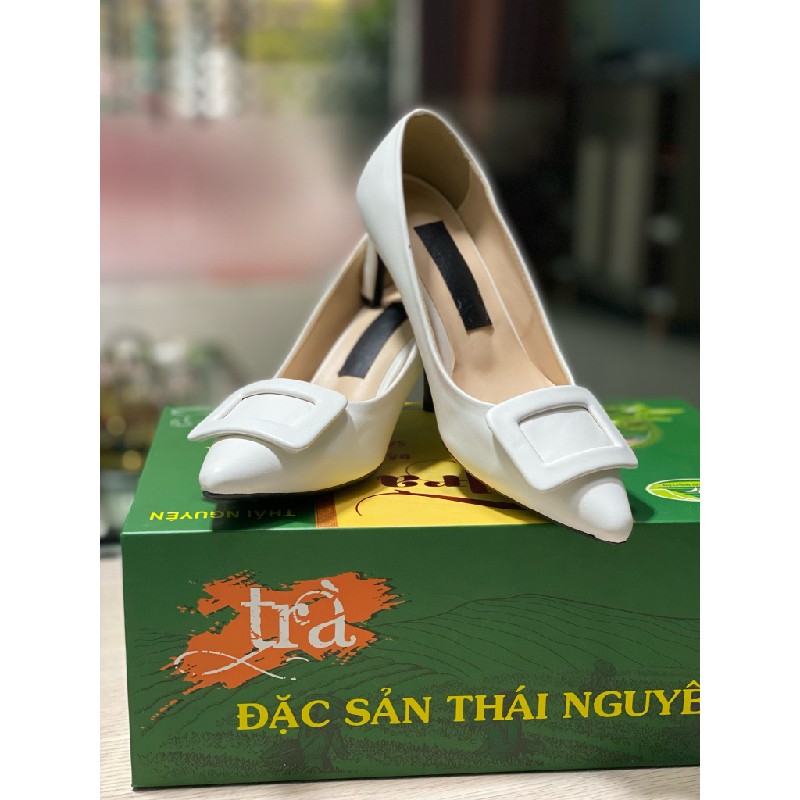 Giày công sở , da thật , màu trắng , size 36. 57736