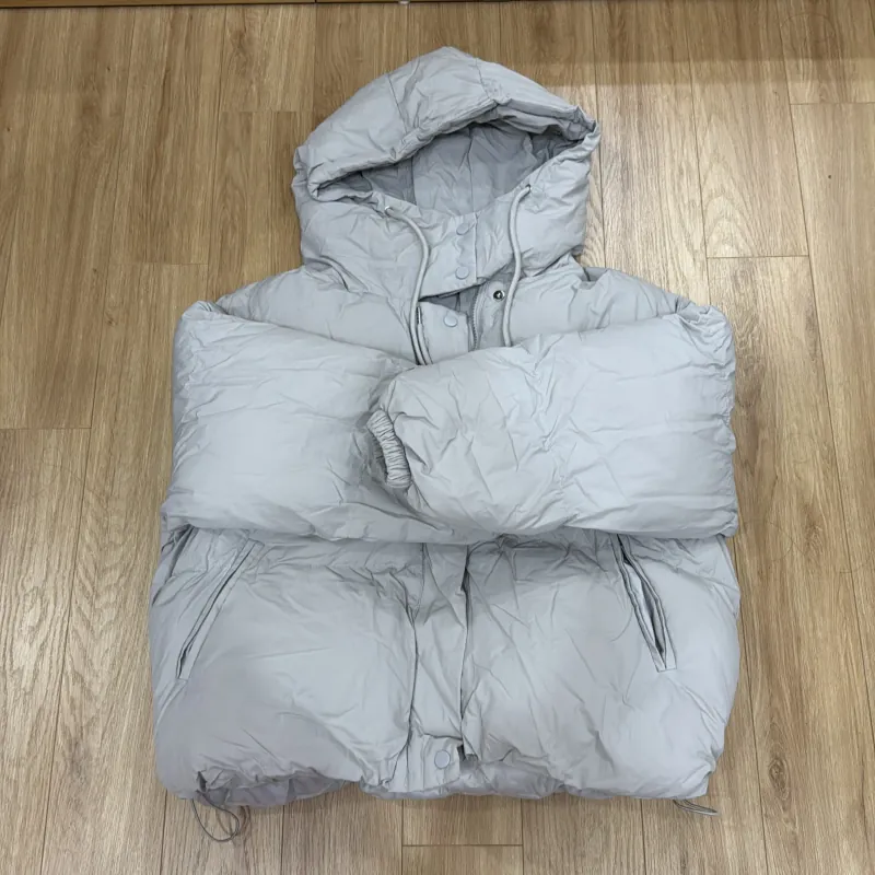 Áo khoác phao nữ siêu ấm siêu nhẹ màu ghi dáng Hàn Quốc 784368