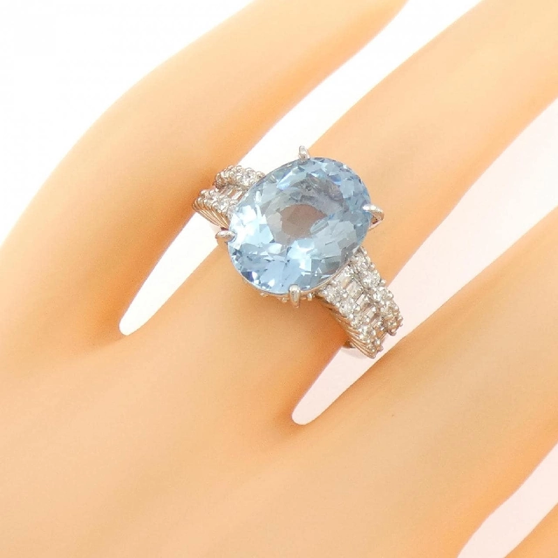 Nhẫn Aquamarine PT900 5.67CT - Hàng hiệu Chính hãng 850483
