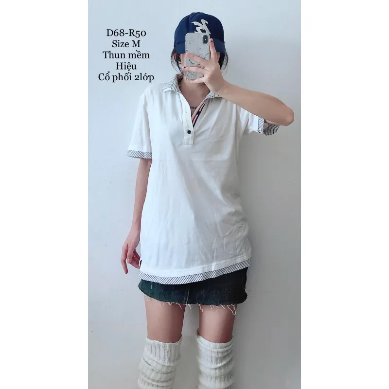 Áo phông cổ bẻ polo unisex 2hand Nhật 1036789