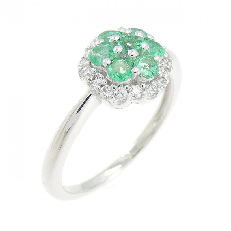 Nhẫn hoa ngọc lục bảo K18WG 0.32CT - Hàng hiệu Authentic 846597