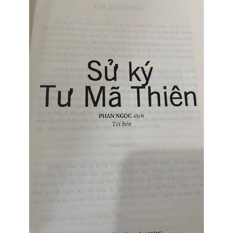 Sử Ký Tư Mã Thiên- Nguyên Ngọc dịch -NXB Văn Học- Trí Việt Phát Hành 2015 -bìa mềm,khổ 16x 24cm,590 trang -Sách qua sử dụng hình thức còn mới 444013