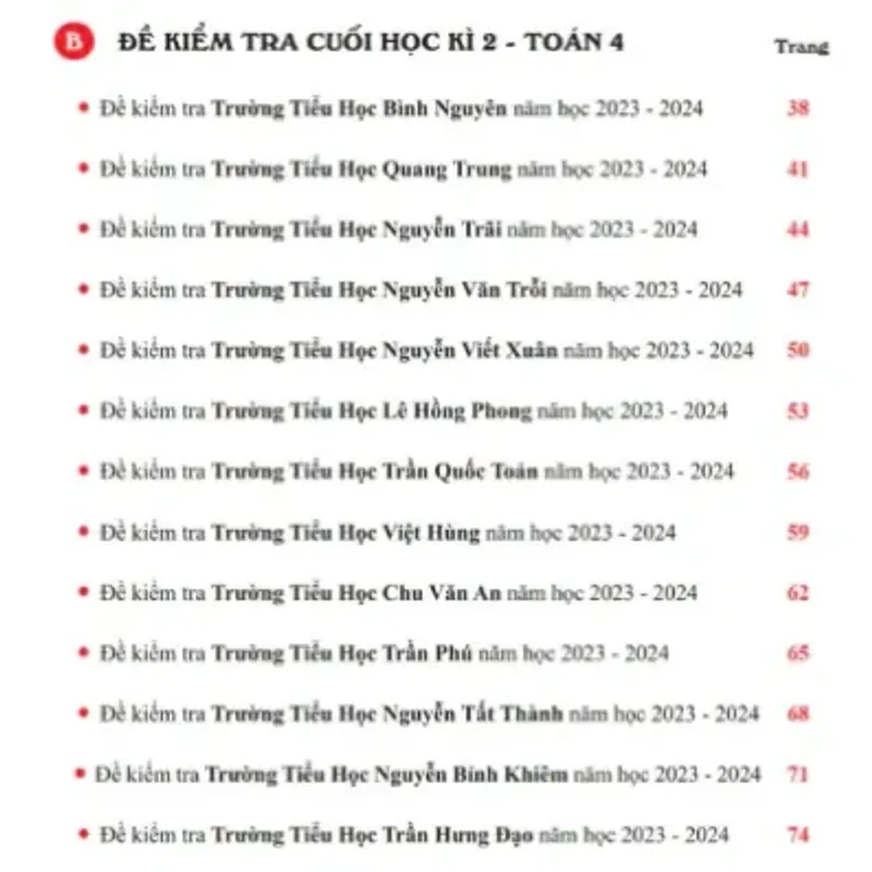 Tuyển chọn đề kiểm tra Toán các trường 4 1000511