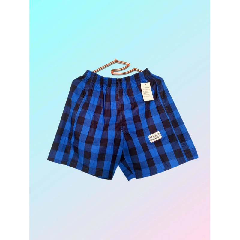 Quần đùi nam mặc nhà vải cotton màu kẻ sọc caro 448537