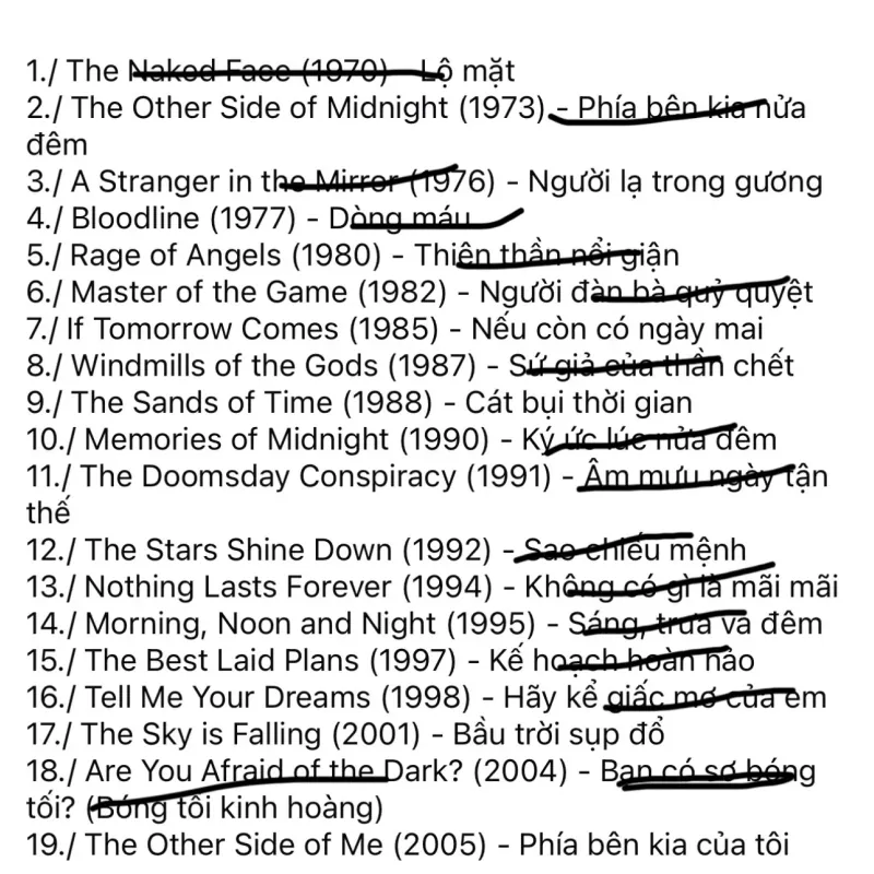 Sidney Sheldon có 15 cuốn  1003091