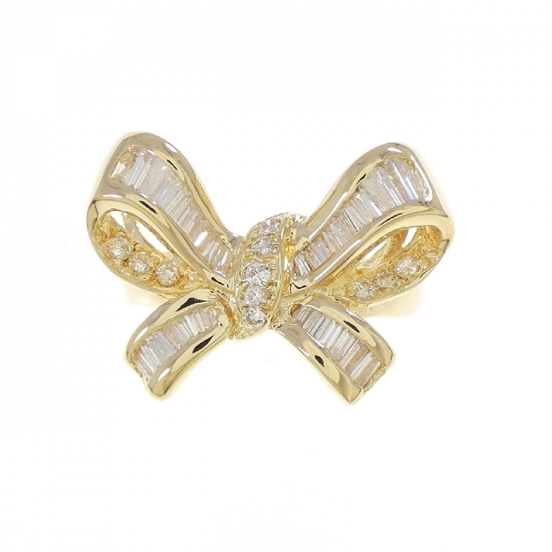 Nhẫn kim cương K18YG hình ruy băng 0.50CT - Hàng hiệu chính hãng 853911