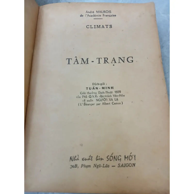 TÂM TRẠNG - ANDRÉ MAUROIS (Tuấn Minh dịch) 782562