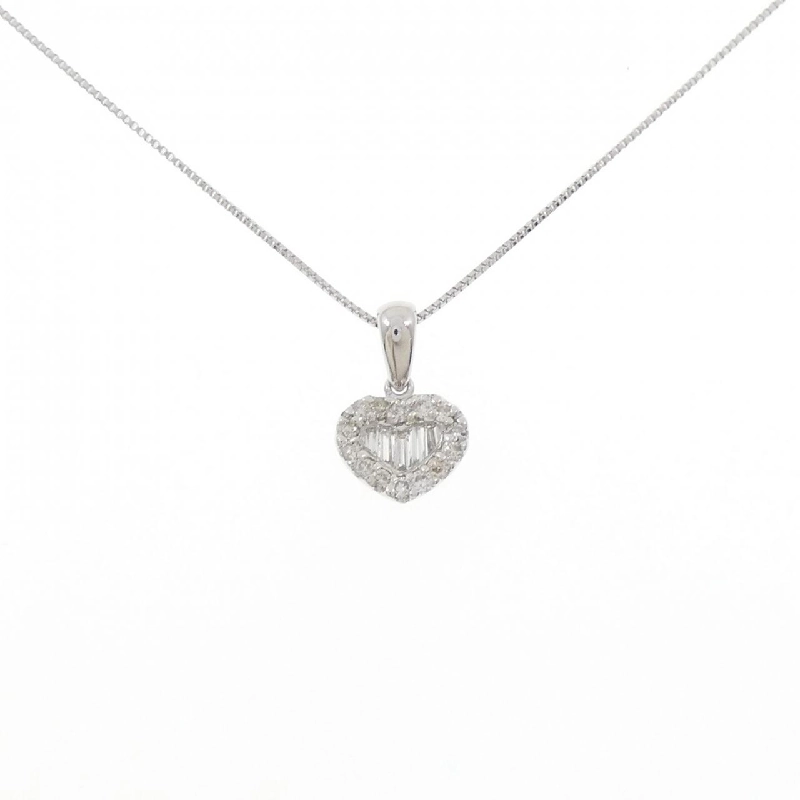 K18WG Dây chuyền kim cương hình trái tim 0.13CT - Hàng hiệu Chính hãng 858350