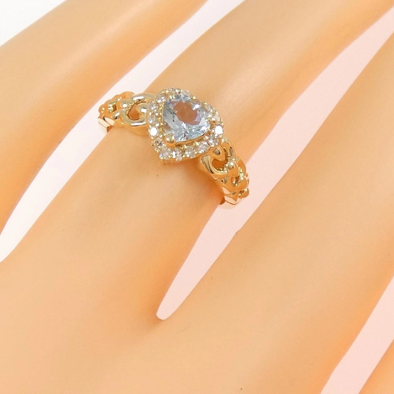 Nhẫn Aquamarine Hình Trái Tim K18YG - Hàng hiệu Chính hãng 852658