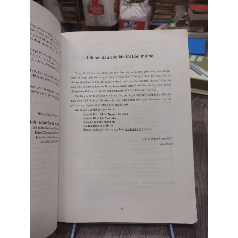Sách: Toán rời rạc - TG: Nguyễn Đức Nghĩa - Nguyễn Tô Thành (KT) 744877