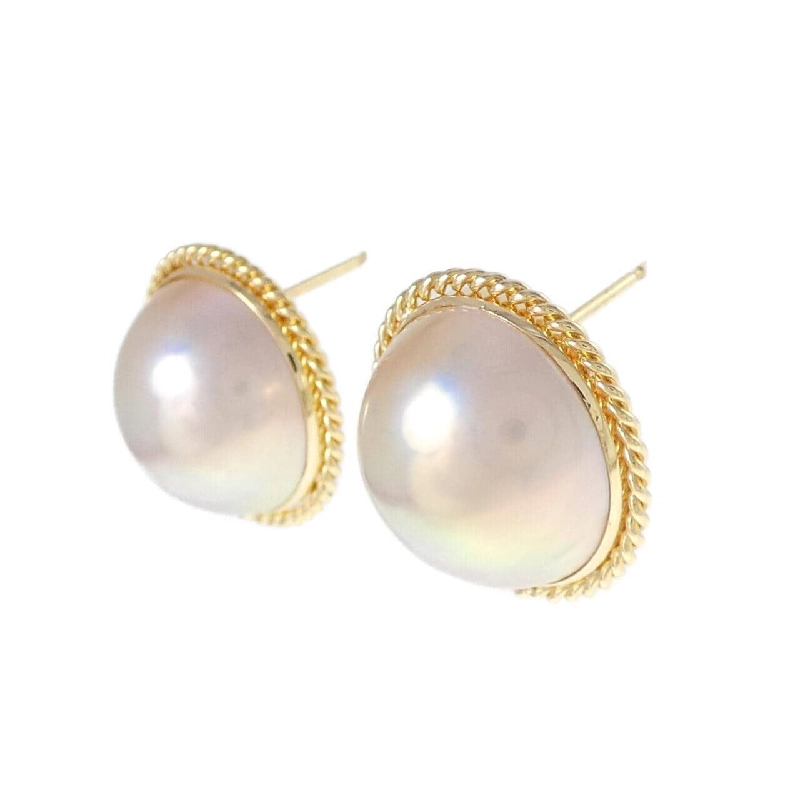 K18YG Mabe Pearl Earrings - Hàng hiệu Authentic 869721