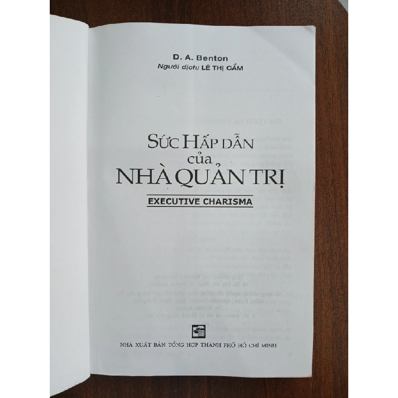 Sức hấp dẫn của nhà quản trị (Executive Charisma)<br>D.A. Benton 539497
