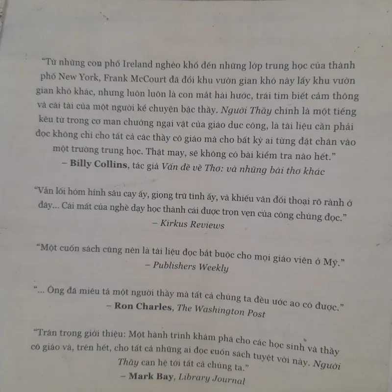 Frank McCourt - NGƯỜI THẦY, hồi ức của một nhà giáo Mỹ 590905