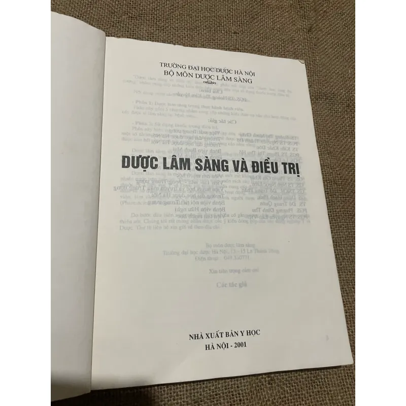 DƯỢC LÂM SÀNG VÀ ĐIỀU TRỊ - SÁCH Y, KHỔ LỚN, 310 TRANG 565373