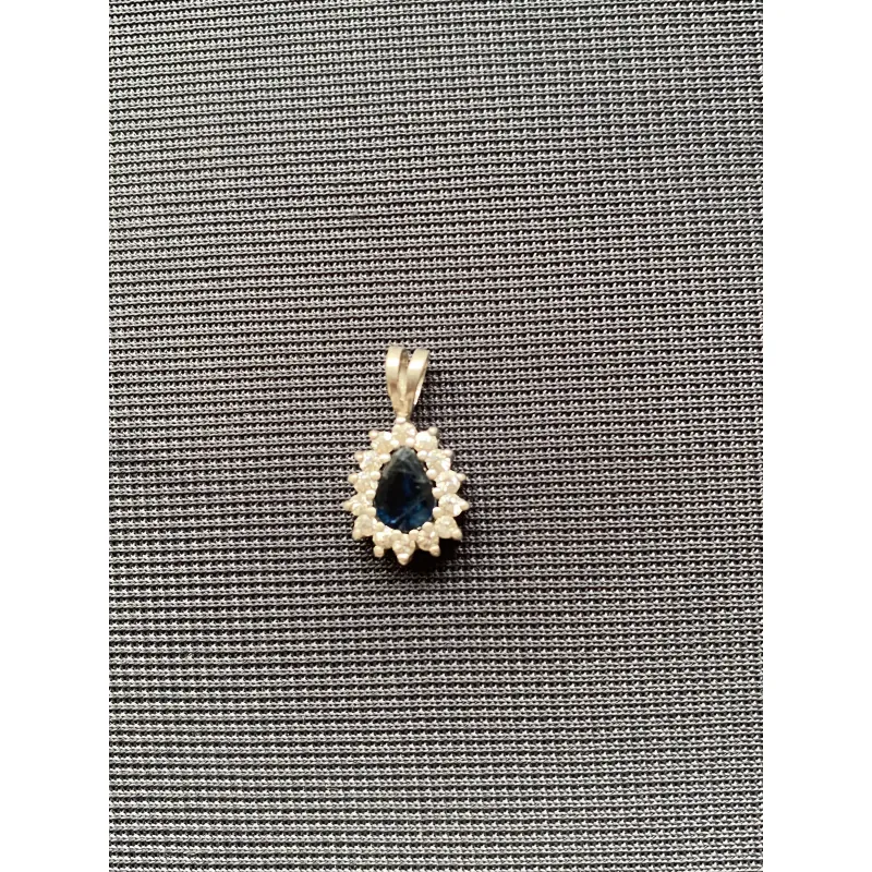 Mặt bạc đá Saphire xanh đậm  1005151