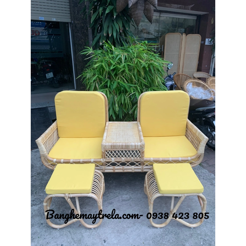 Băng ghế mây 2 chỗ decor spa 475783
