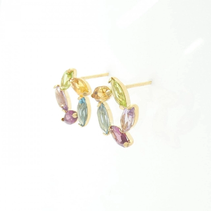 K18YG Đá màu Bông tai - Hàng hiệu Chính hãng 868170