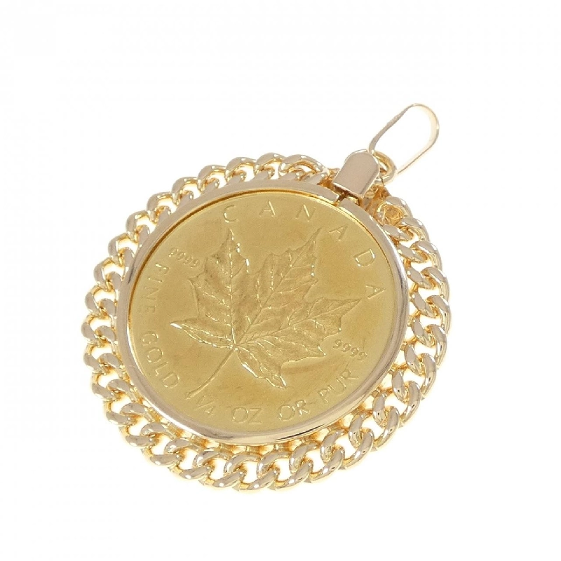 K18YG(枠) Mặt dây chuyền đồng xu - Hàng hiệu Authentic 865913