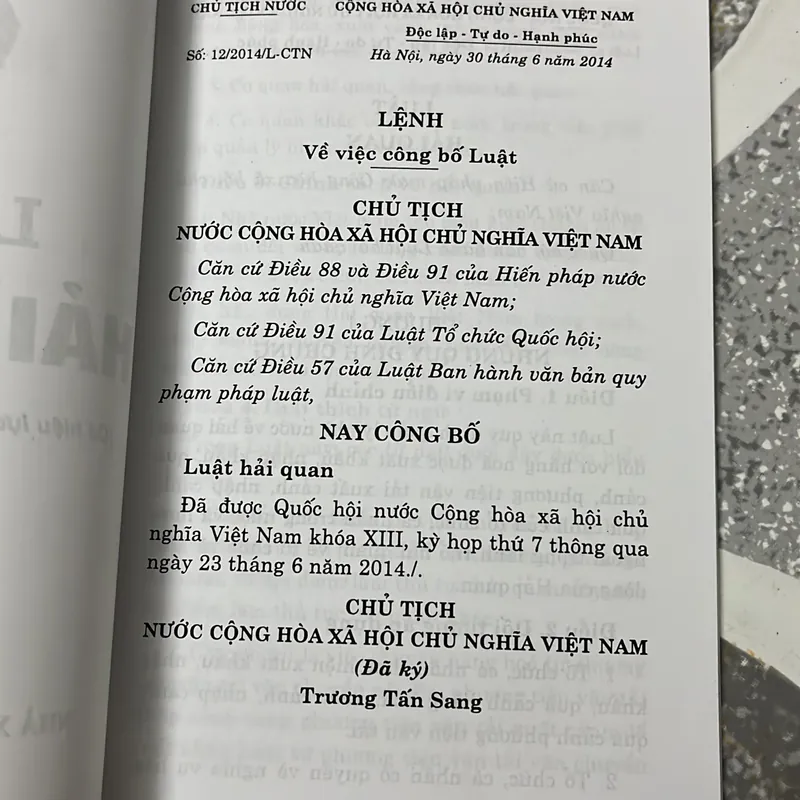 Luật Hải quan 2014 713050