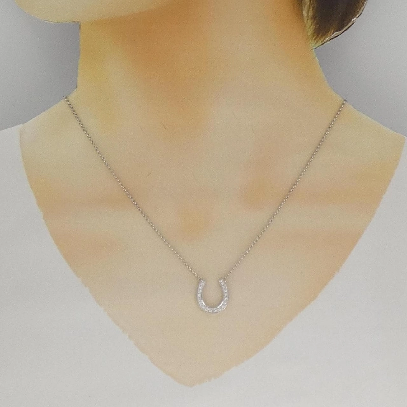 K18WG Móng ngựa Dây chuyền kim cương 0.10CT - Hàng hiệu Chính hãng 856258