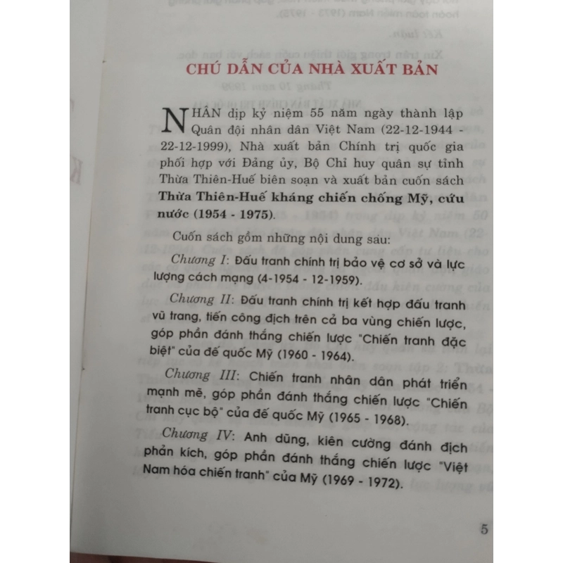 cuốn sách có tựa đề "Thừa Thiên-Huế Kháng chiến chống Mỹ cứu nước (1954 - 1975)".  546361