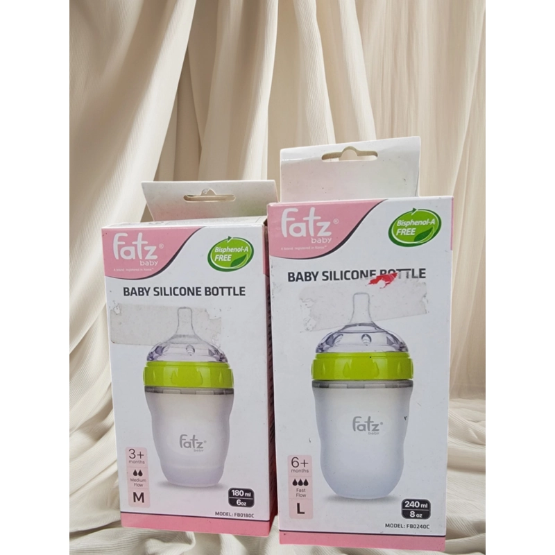 Bình sữa silicon Fatz baby size M 180ml và size L 240ml 312999