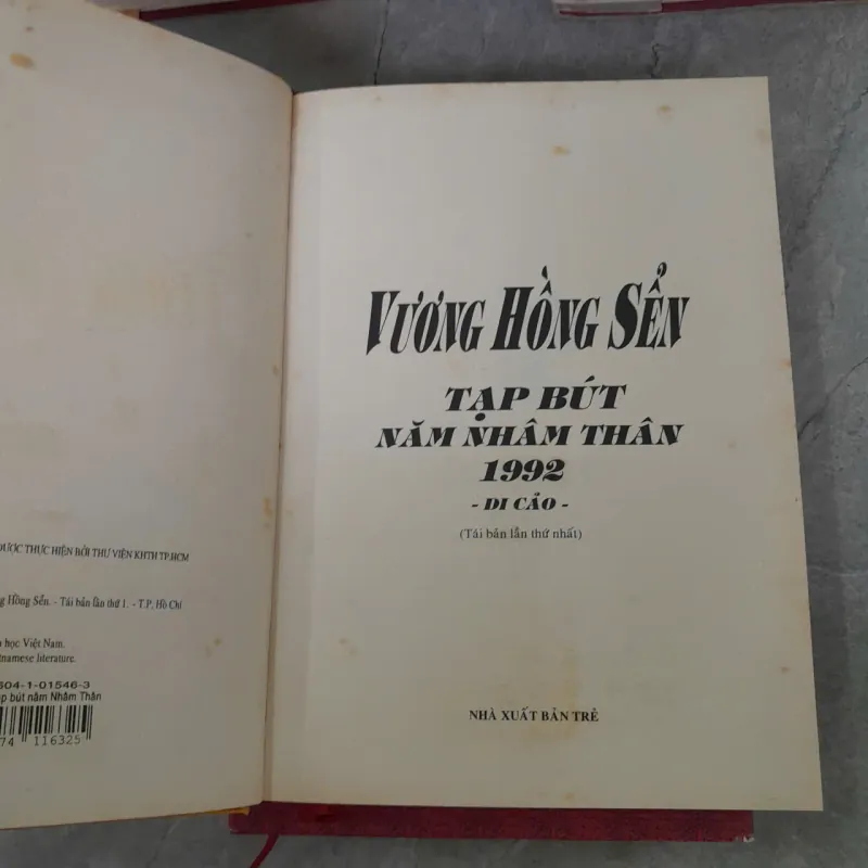 TẠP BÚT NĂM NHÂM THÂN 1992 VÀ TẠP BÚT NĂM QUÍ DẬU 1993 - VƯƠNG HỒNG SỂN 781333