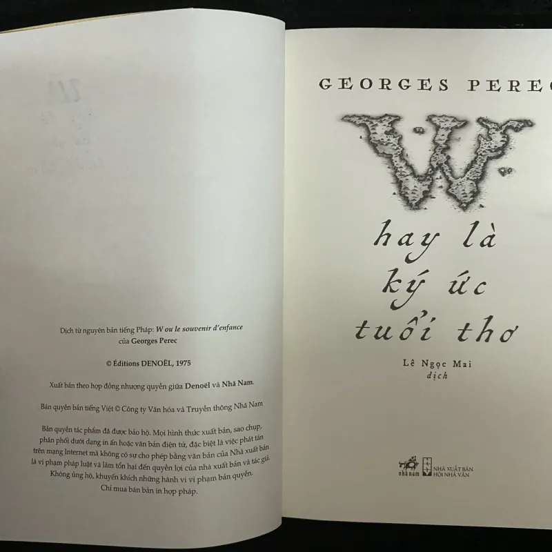 W hay là Ký ức tuổi thơ của nhà văn Pháp Georges Perec.   1030694