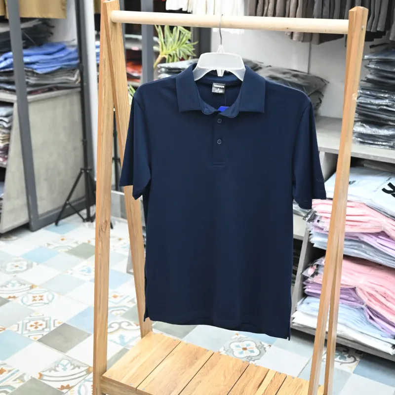 Áo thun polo cotton màu xanh navi 736308