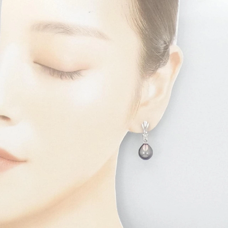 K14WG Bông tai ngọc trai đen 10.5mm - Hàng hiệu Chính hãng 872200