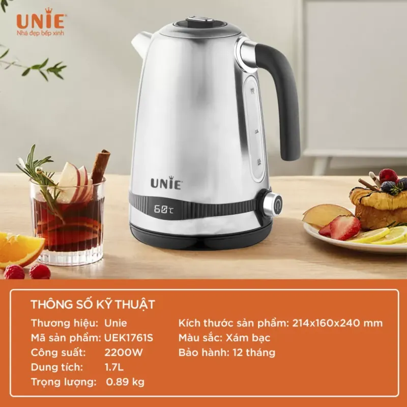 Ấm siêu tốc UNIE UEK1761S dung tích 1.7L 792314