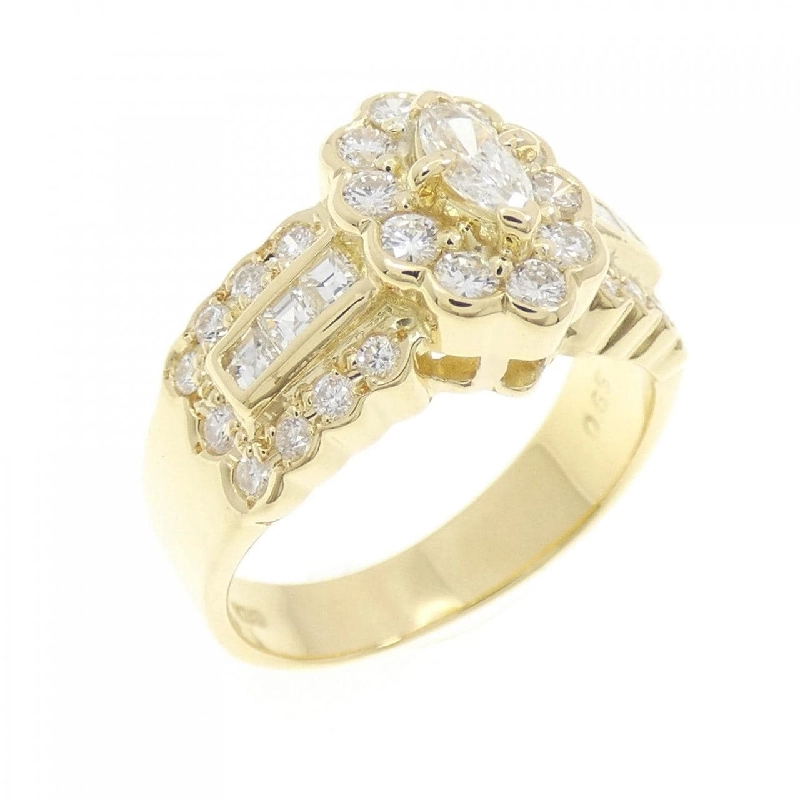 Nhẫn kim cương K18YG 0.14CT 671037