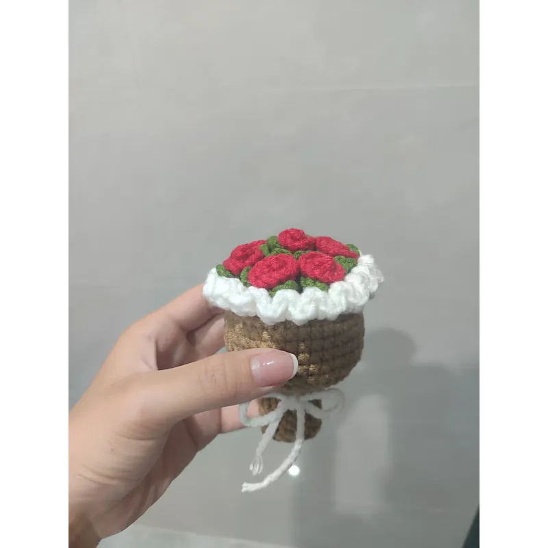 Móc khoá bó hoa len mini(màu hoa tùy ý) 933959