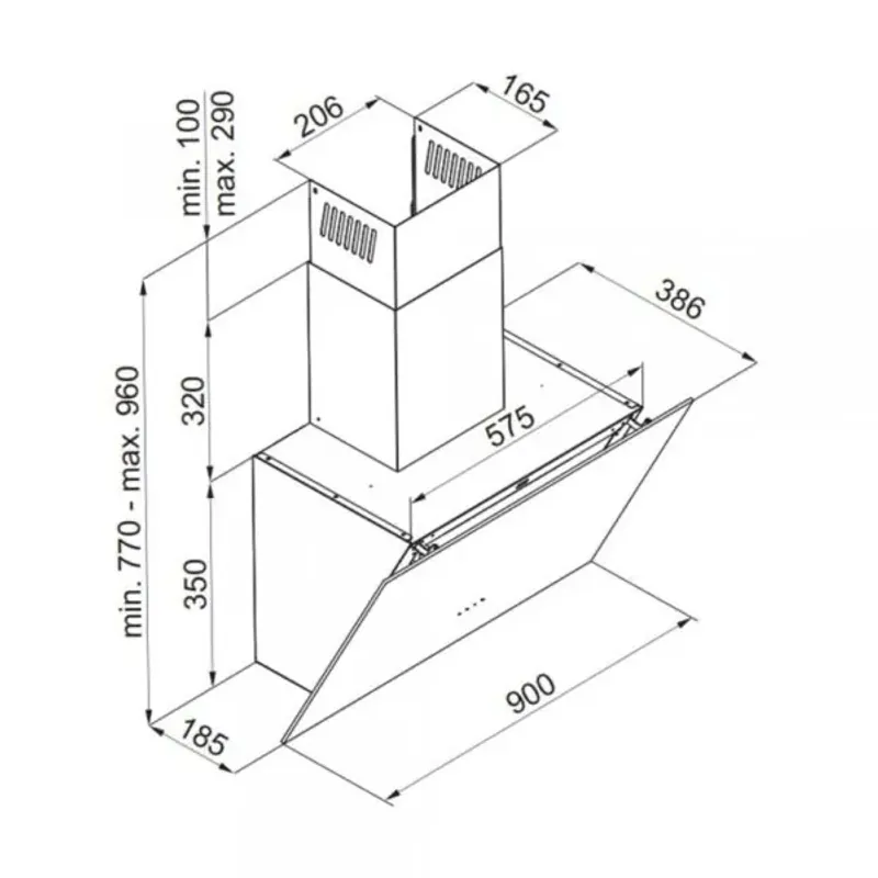 Cần bán máy hút mùi áp tường Fagor 3CFB-901IX mới 100% 574444