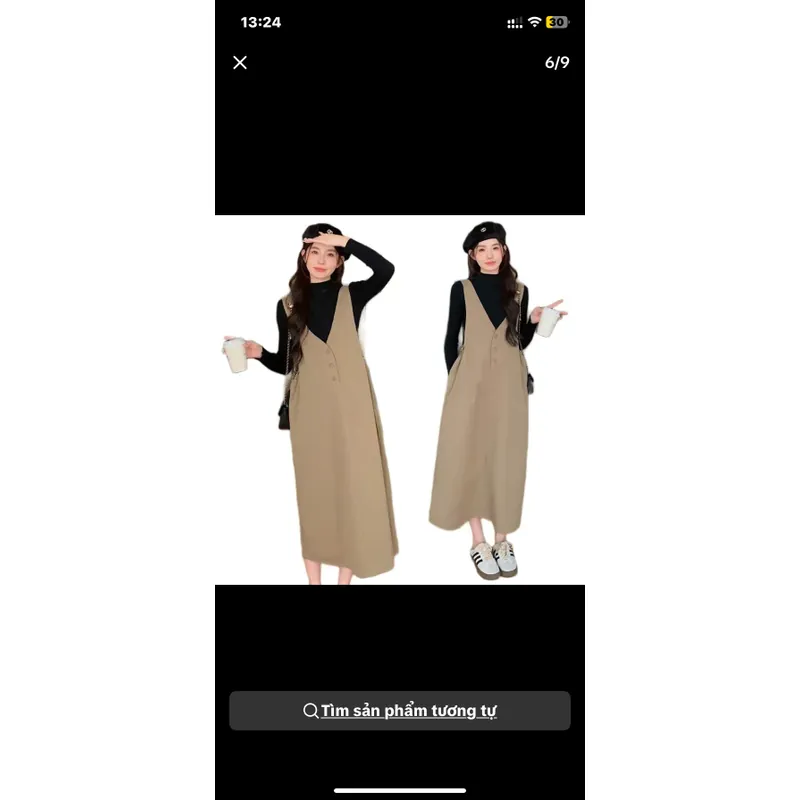 Sét yếm bầu kèm áo tăm dài tay yess 698024