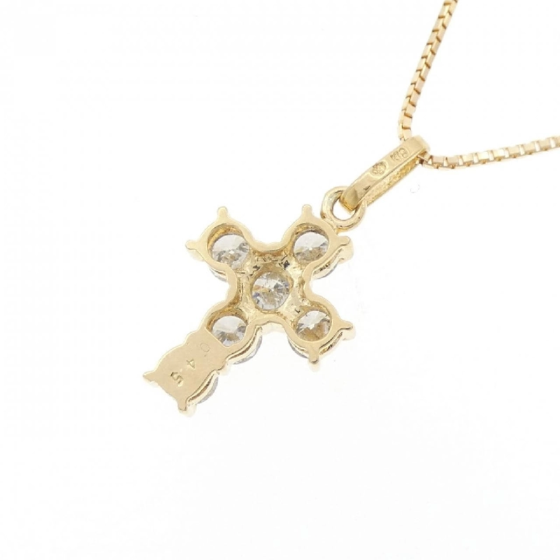 K18YG Dây chuyền kim cương hình chữ thập 0.45CT - Hàng hiệu Chính hãng 860739