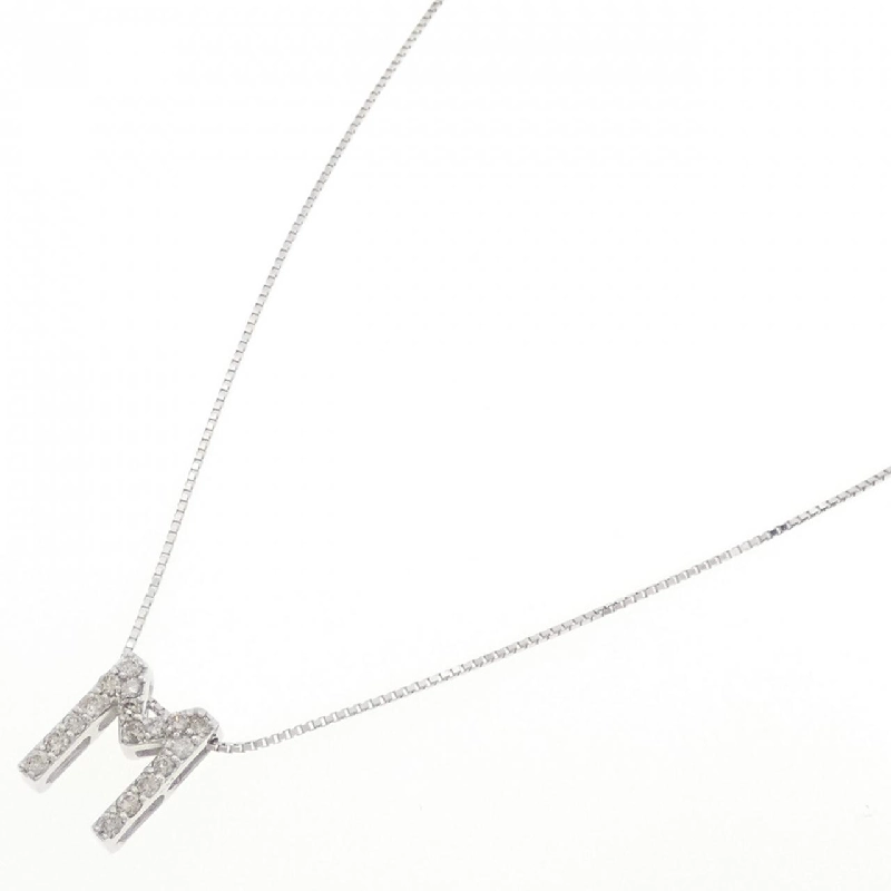 K18WG Chữ cái M Dây chuyền kim cương 0.34CT - Hàng hiệu Chính hãng 859422