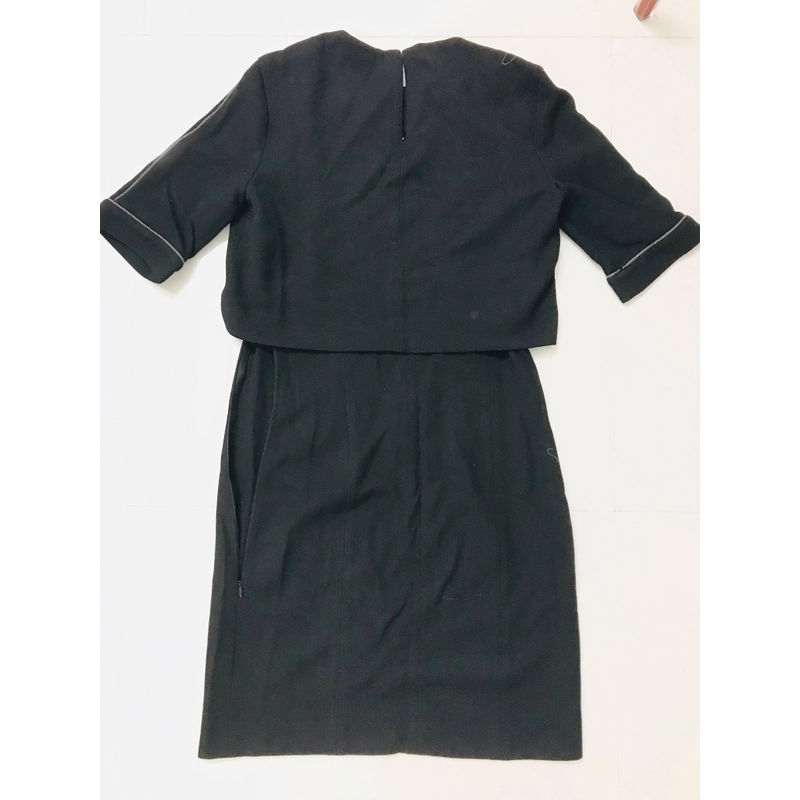 Đầm tay lửng cổ tròn size S-M màu đen 451617