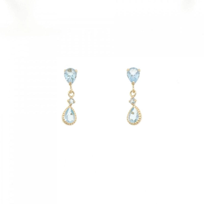 K18YG Blue Topaz Earrings - Hàng hiệu Authentic 869708